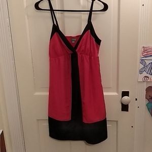 Pink and Black Mini Dress